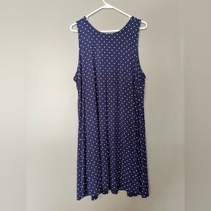 Old Navy Sleeveless Navy Blue and White Polka Dot Midi Summer Dress/Cover Up